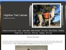 Tablet Screenshot of highlinetrailllamasales.com